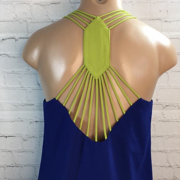 Umgee USA Top Womens Medium Strappy Racerback‎ Blue & Green Flowy Beach Vacation - Picture 6 of 11